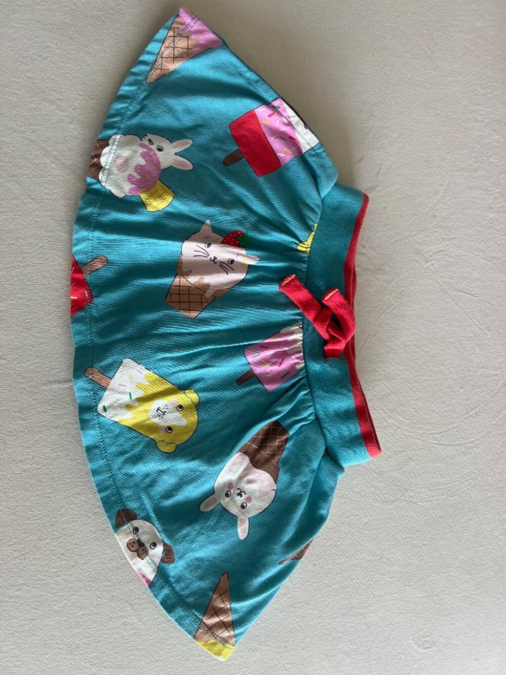Mini Boden Printed Jersey Skort, Aqua Sea Ice Cream, 2-3y